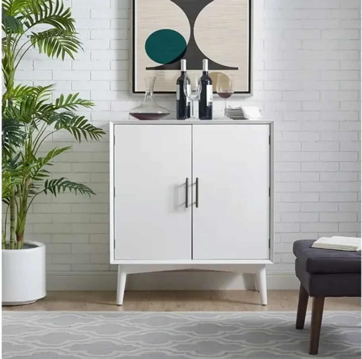 Landon Bar Cabinet White