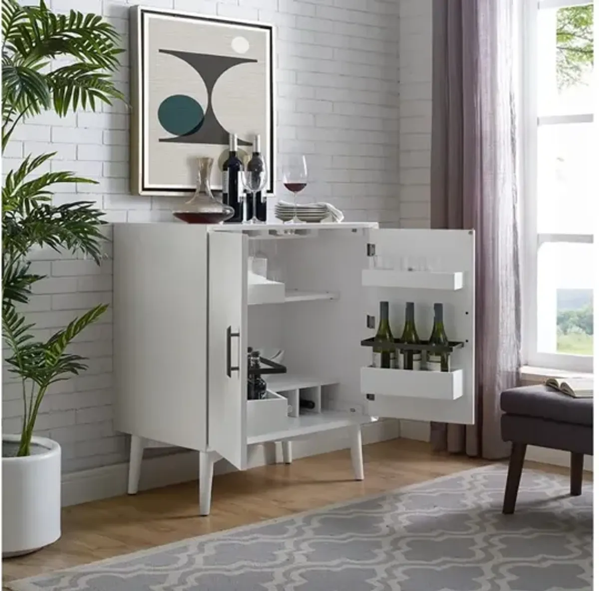 Landon Bar Cabinet White