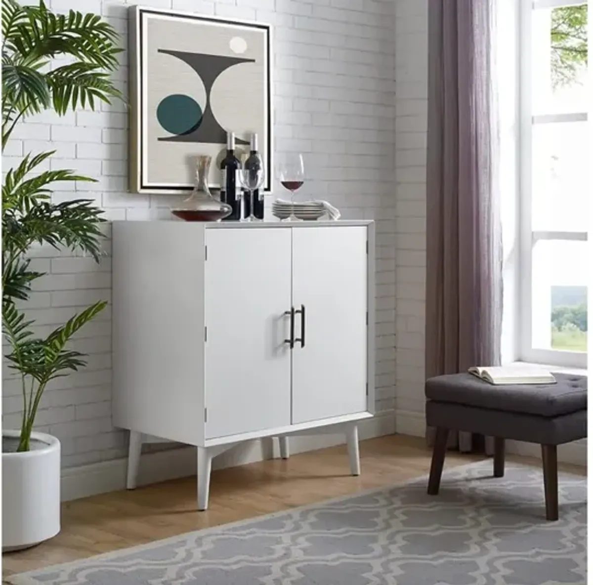 Landon Bar Cabinet White