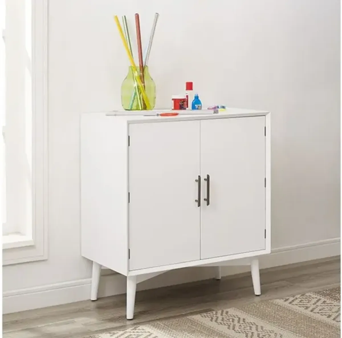 Landon Bar Cabinet White