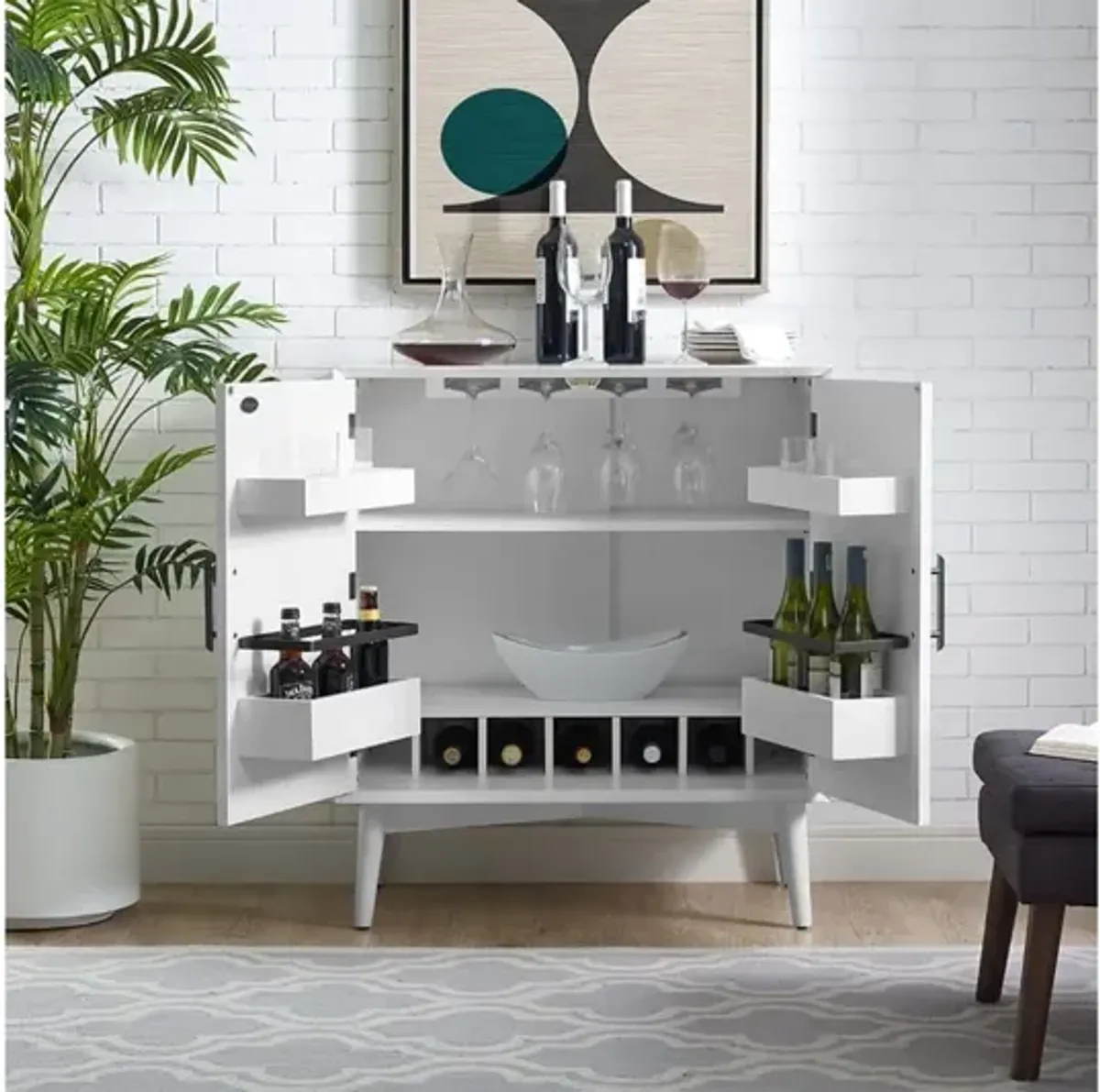 Landon Bar Cabinet White