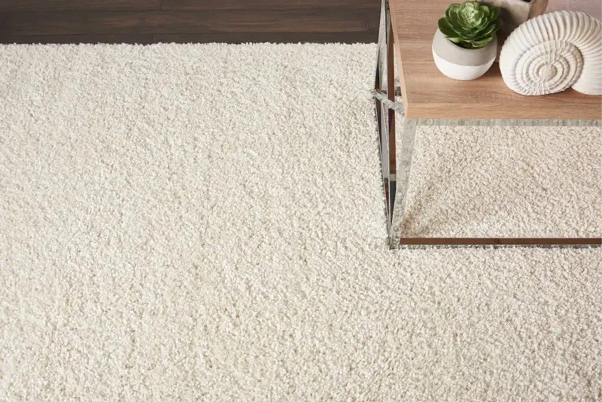 Malibu Ivory 5'3"x7'3" Shag Area Rug