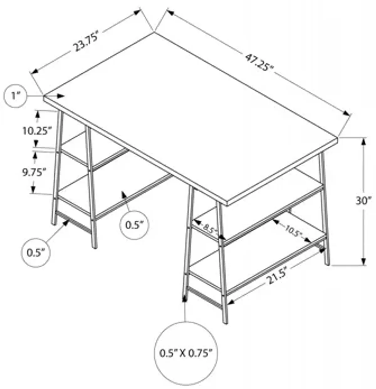 Lenoir 48" Brown Computer Desk