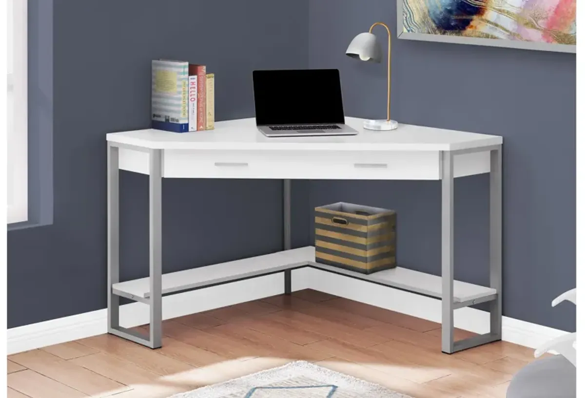 Easton 42" White Corner Computer Desk