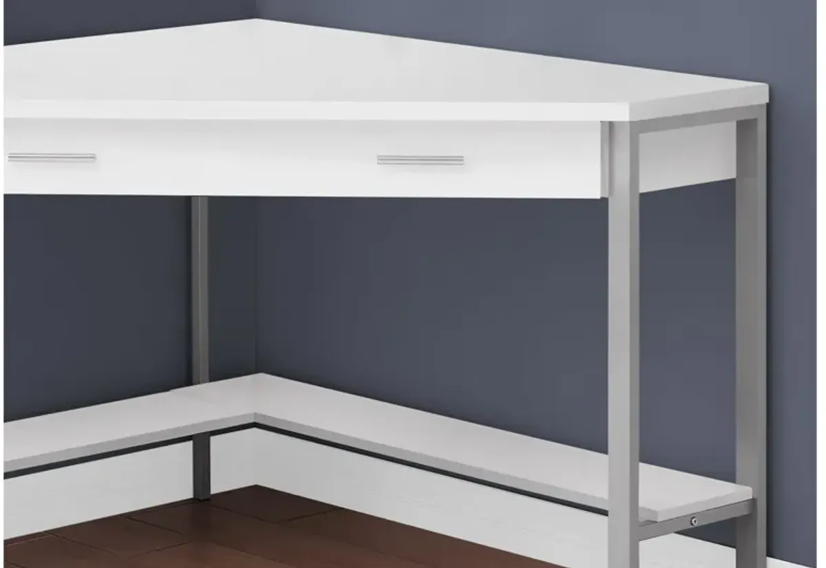 Easton 42" White Corner Computer Desk