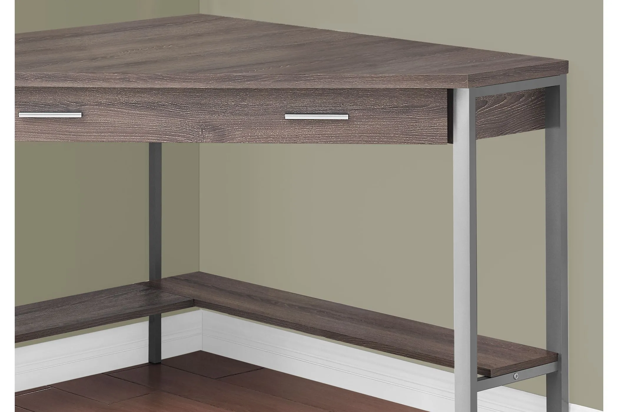 Easton 42" Dark Taupe Corner Computer Desk