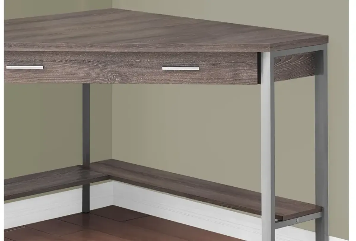 Easton 42" Dark Taupe Corner Computer Desk