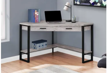 Easton 42" Light Grey Corner Computer Desk