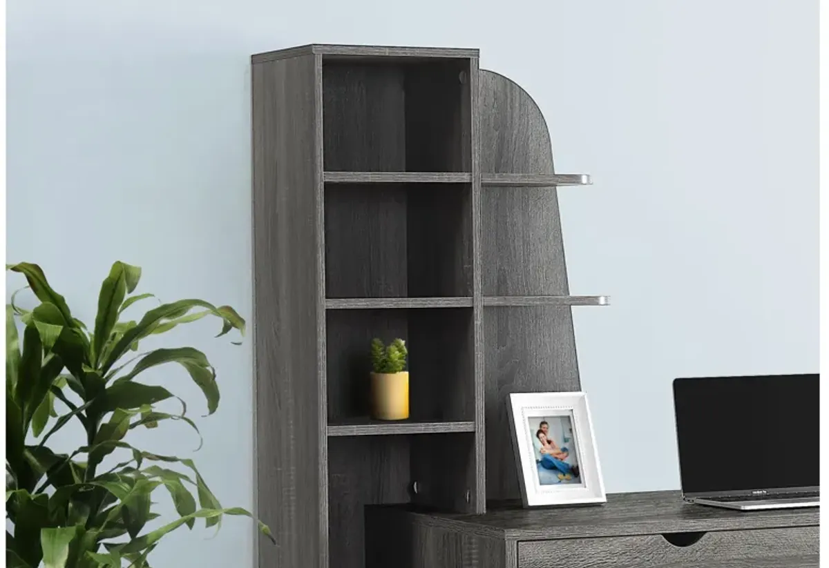 Kestrell 55" Grey Computer Desk with Bookcase