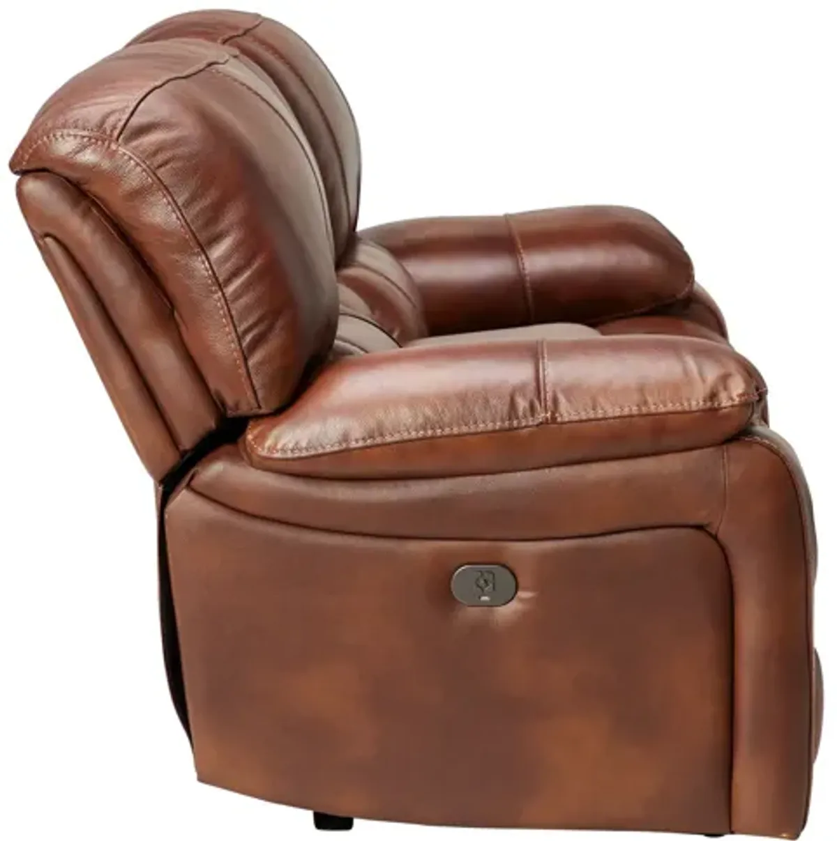 Dutton Leather Dual Power Reclining Console Loveseat