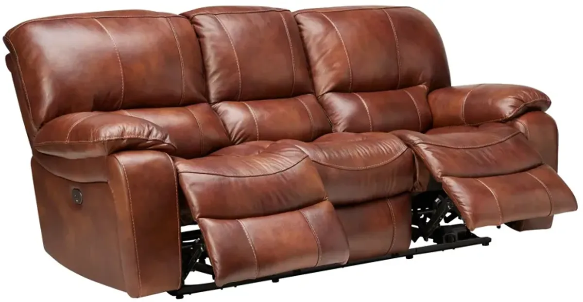 Dutton Leather Dual Power Reclining Sofa