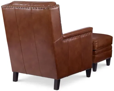Bernard Leather Chair and Ottoman by Century