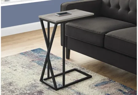 Accent Table - 25"H / Grey / Black Metal