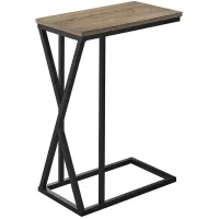 Accent Table - 25"H / Dark Taupe / Black Metal