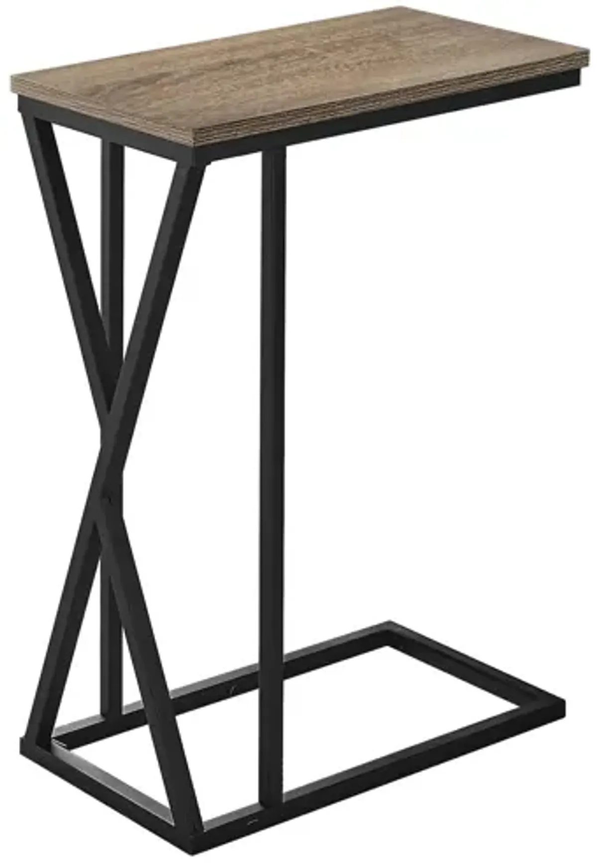 Accent Table - 25"H / Dark Taupe / Black Metal