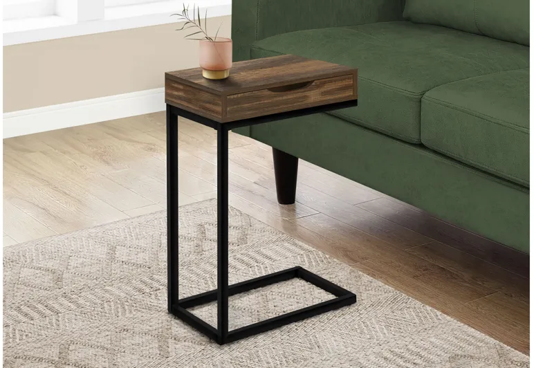 Accent Table - Brown Reclaimed-Look / Black Metal