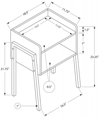 Accent Table - 23"H / Brown Reclaimed-Look / Black Metal