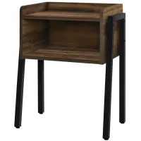 Accent Table - 23"H / Brown Reclaimed-Look / Black Metal