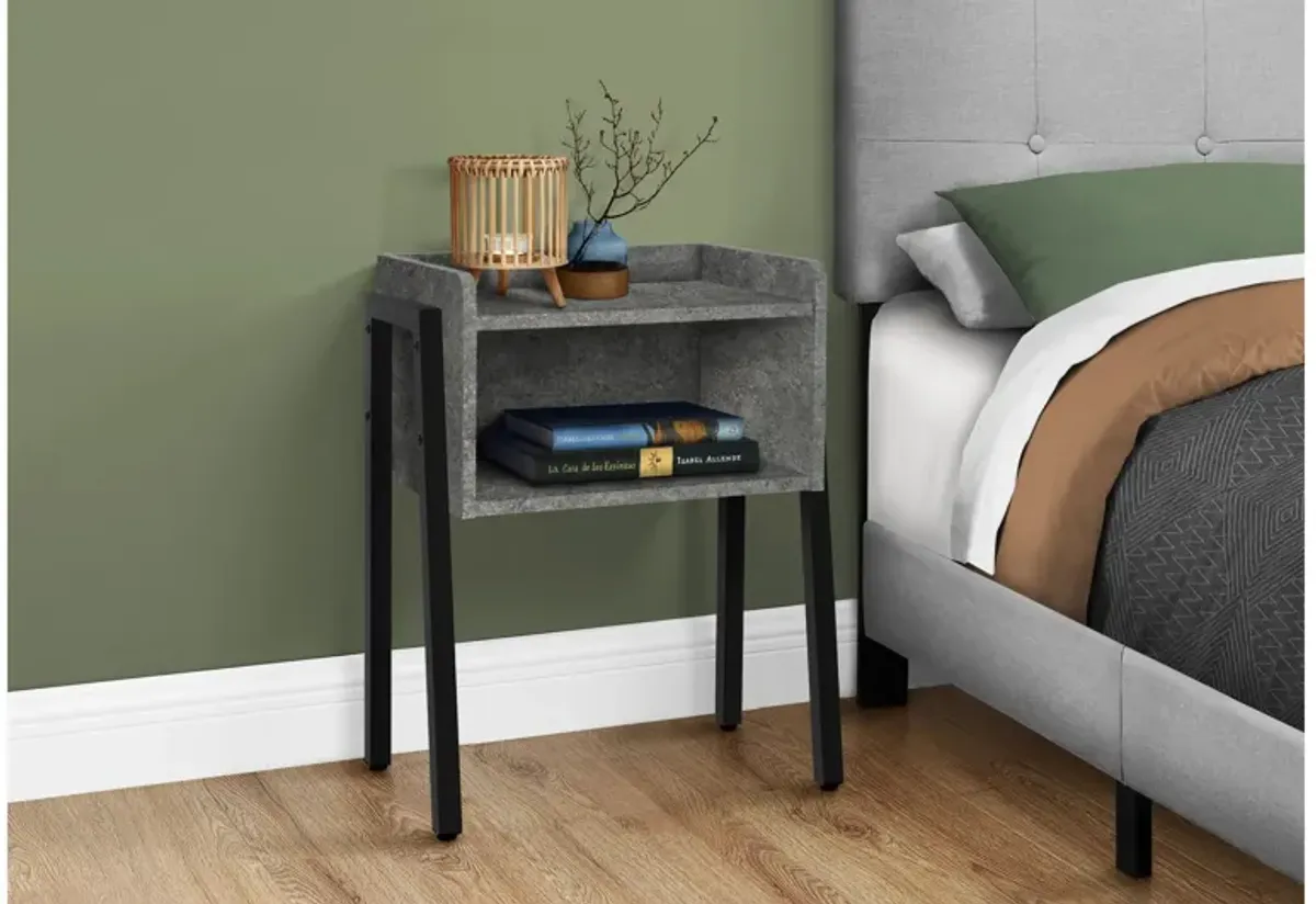 Grey Stone-Look Accent Table