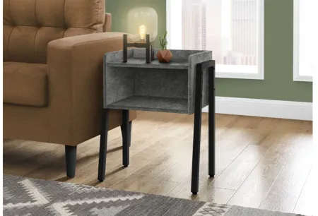 Grey Stone-Look Accent Table