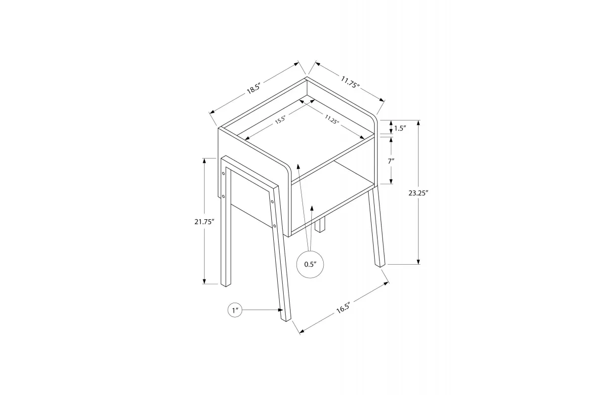 Grey Stone-Look Accent Table