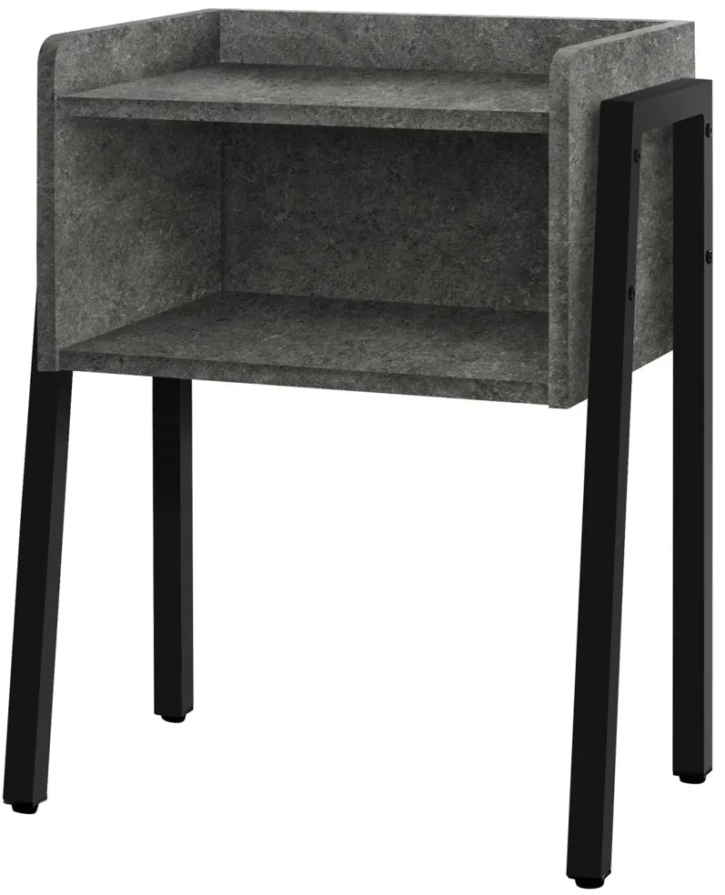 Grey Stone-Look Accent Table