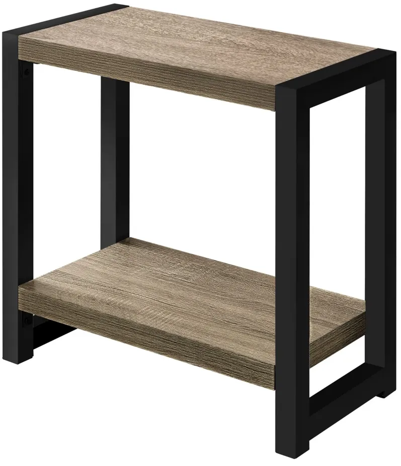 Accent Table - 22"H / Dark Taupe / Black Metal