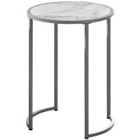 Orndorff 24" White Faux Marble Accent Table