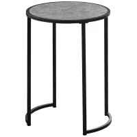 Accent Table - 24"H / Grey Stone-Look / Black Metal