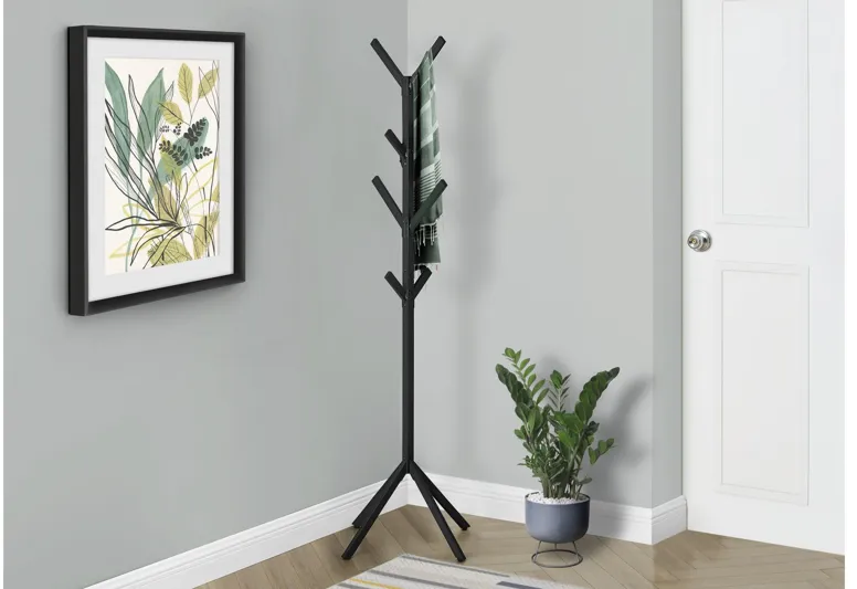 Coat Rack - 70"H / Black Metal