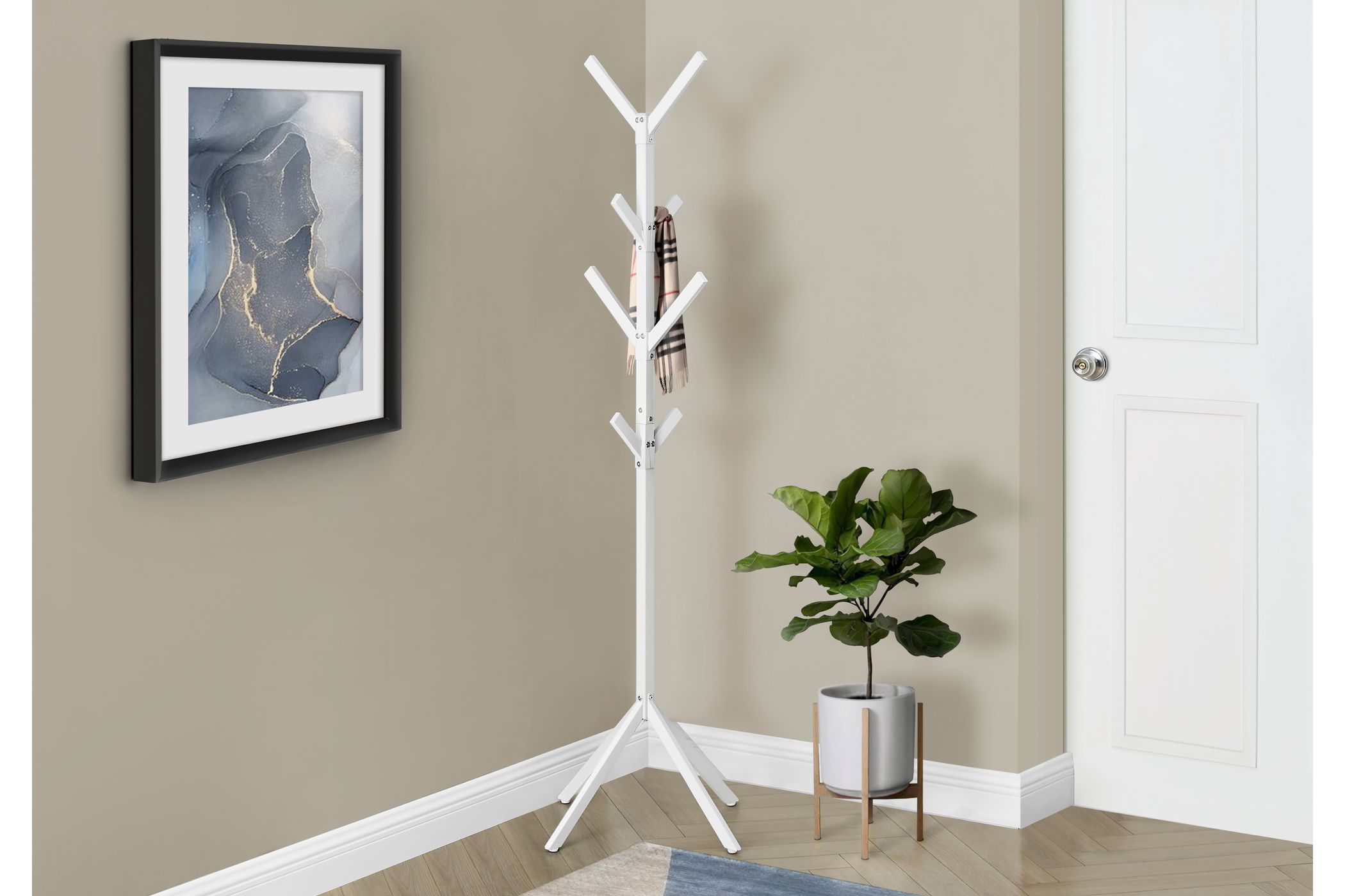 Molinari 70" White Coat Rack