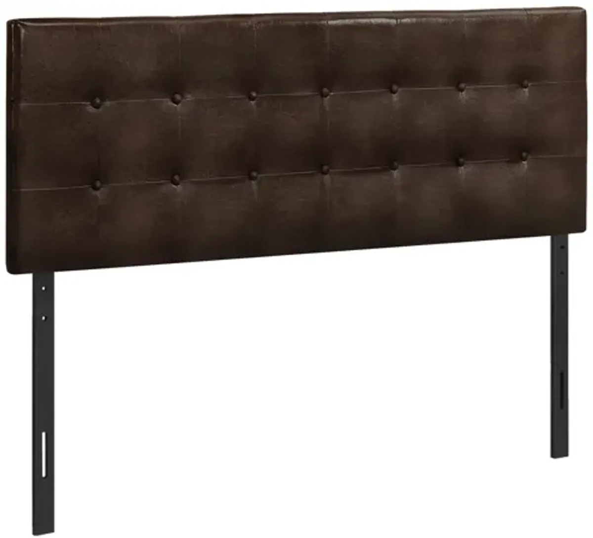 Brown Leather-Look Queen Headboard