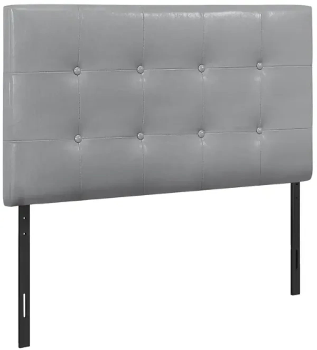 Grey Leather-Look Twin Headboard