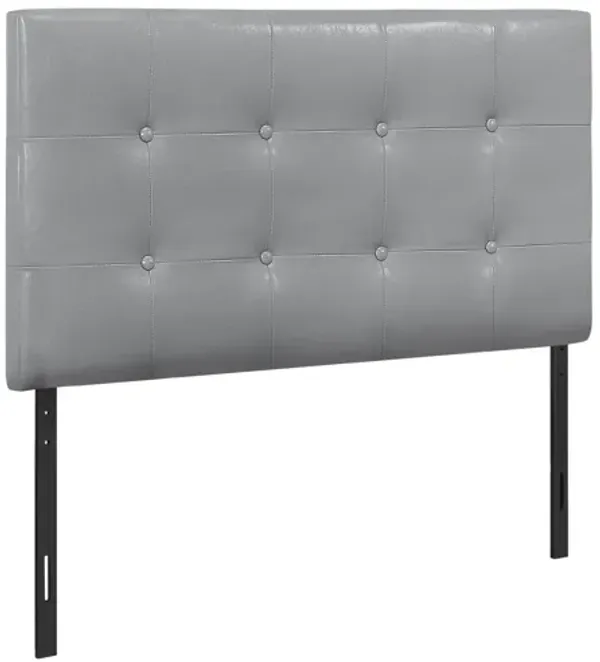 Grey Leather-Look Twin Headboard