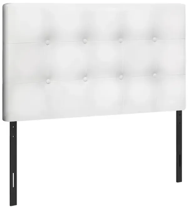 Bed - Twin Size / White Leather-Look Headboard Only