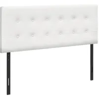 Bed - Full Size / White Leather-Look Headboard Only