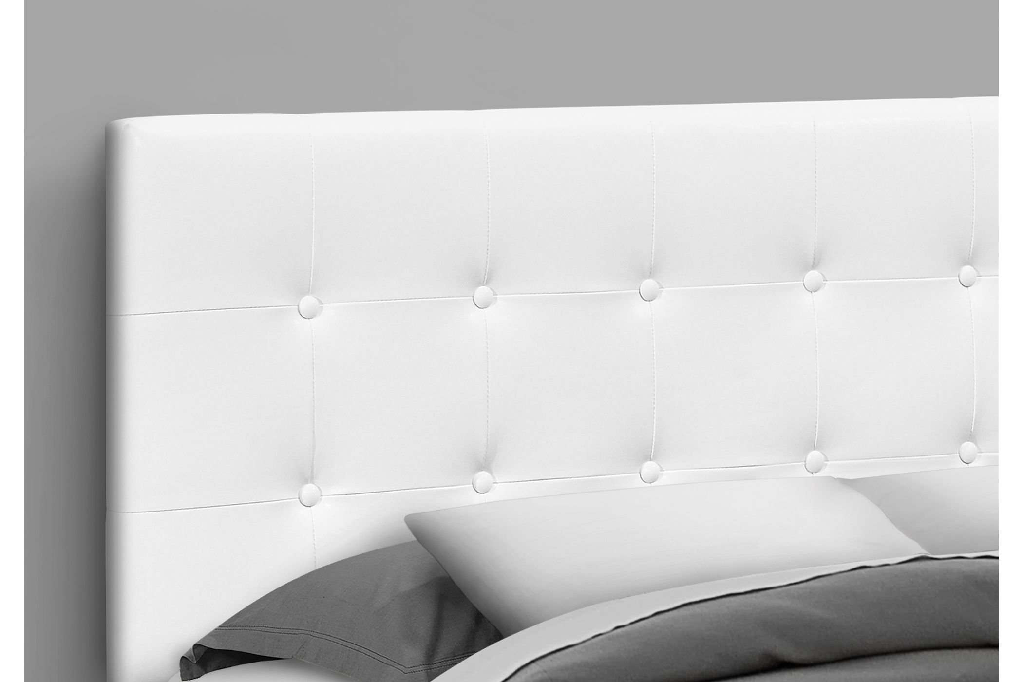 Garren White Faux Leather Queen Headboard