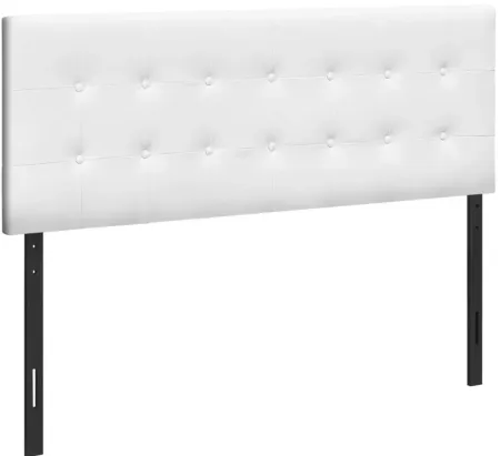 Bed - Queen Size / White Leather-Look Headboard Only
