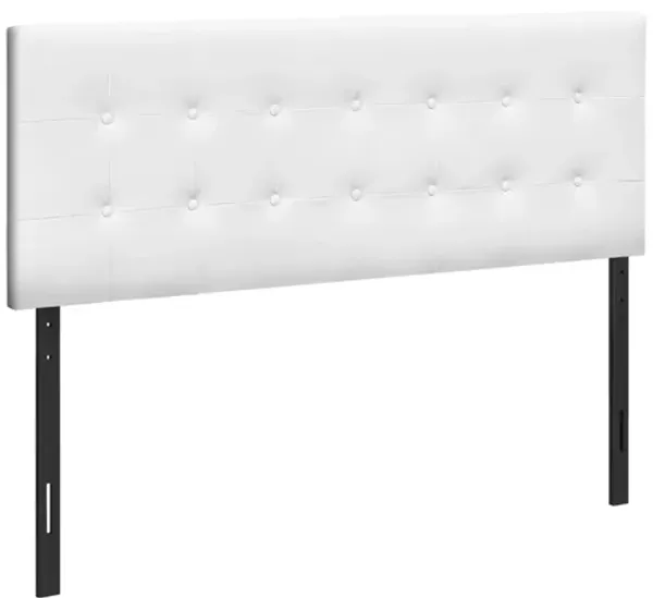 Bed - Queen Size / White Leather-Look Headboard Only