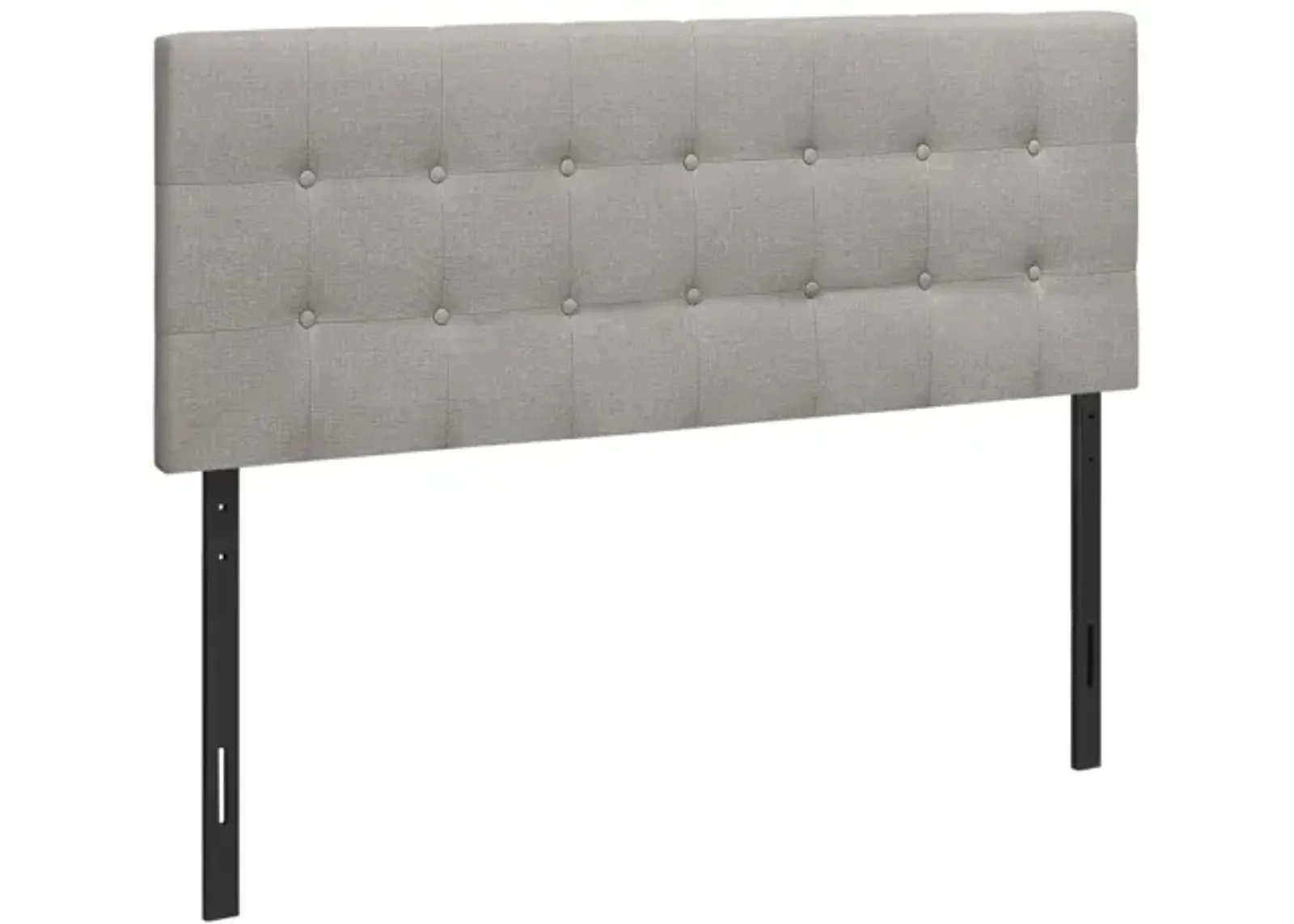 Grey Linen Tufted Queen Headboard