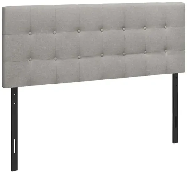Grey Linen Tufted Queen Headboard