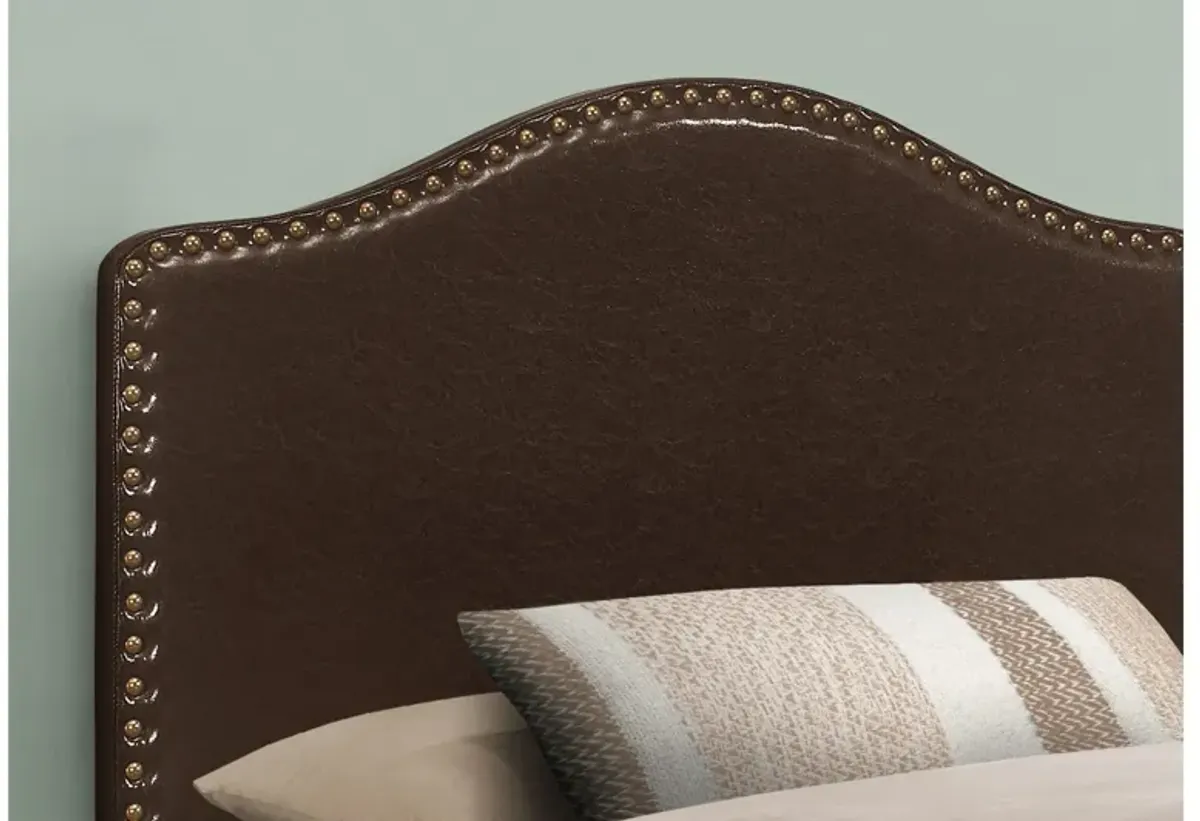 Wolfe Brown Faux Leather Twin Headboard