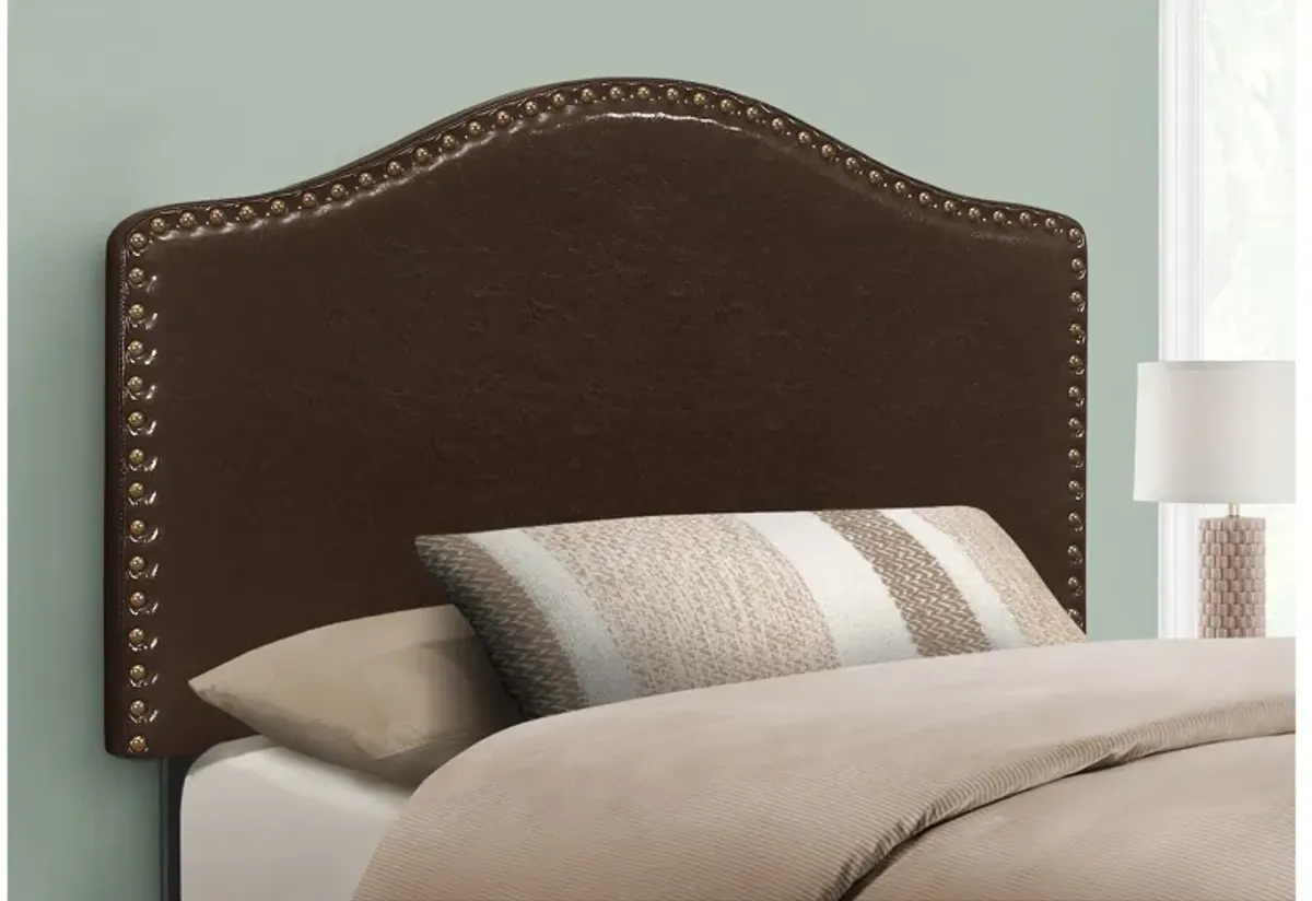 Wolfe Brown Faux Leather Twin Headboard