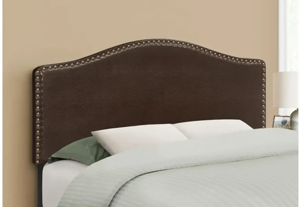 Wolfe Brown Faux Leather Full Headboard