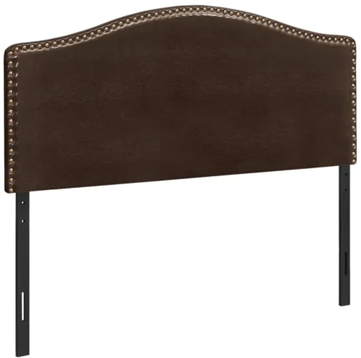 Wolfe Brown Faux Leather Queen Headboard