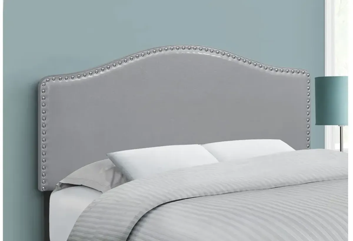 Wolfe Grey Faux Leather Full Headboard