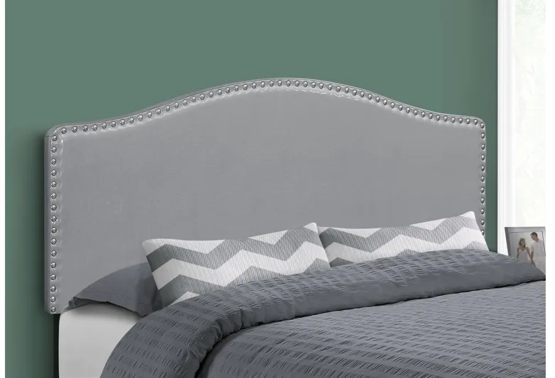 Wolfe Grey Faux Leather Queen Headboard