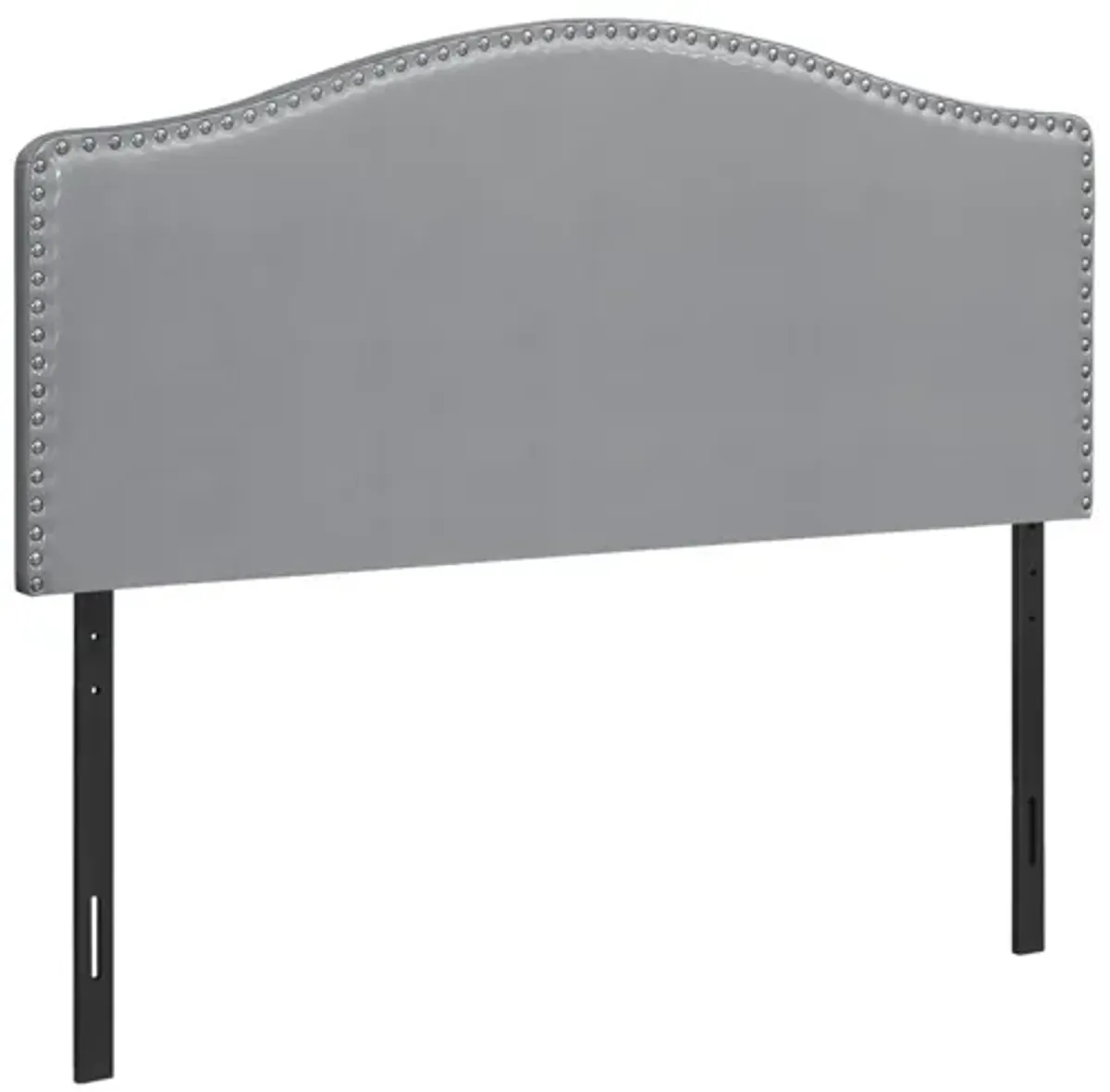 Wolfe Grey Faux Leather Queen Headboard