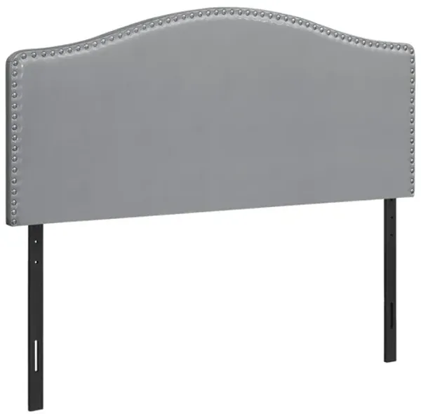 Wolfe Grey Faux Leather Queen Headboard