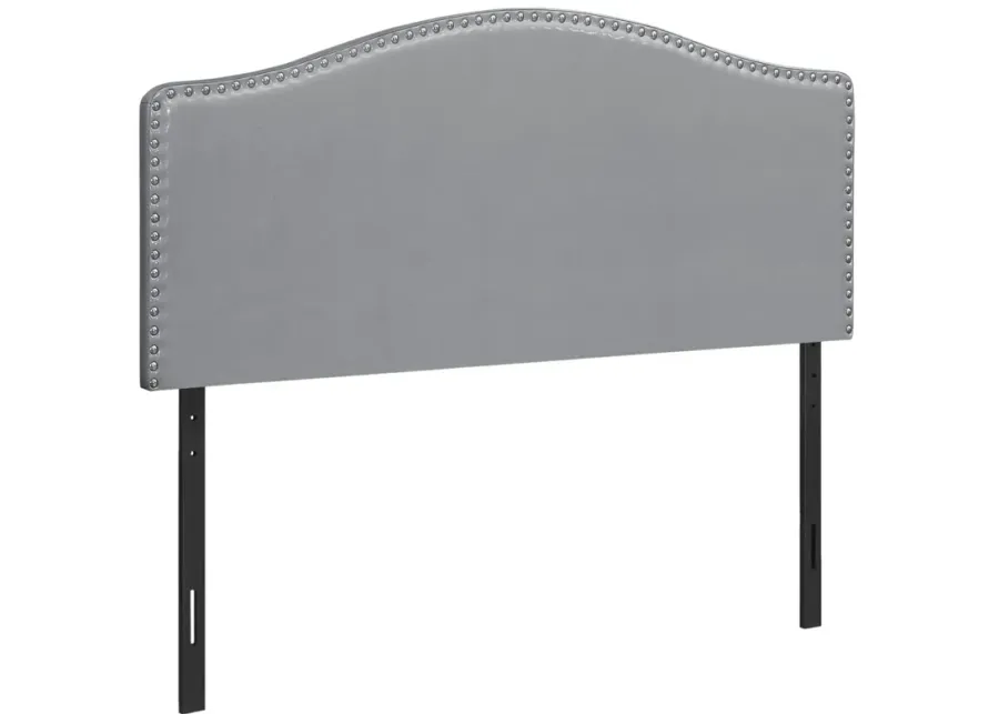 Wolfe Grey Faux Leather Queen Headboard